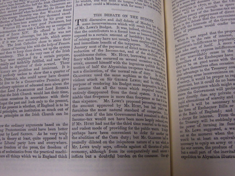 1869 JANUARY-JUNE SATURDAY REVIEW BOUND VOLUME - PUBLISHED IN LONDON - R 1142