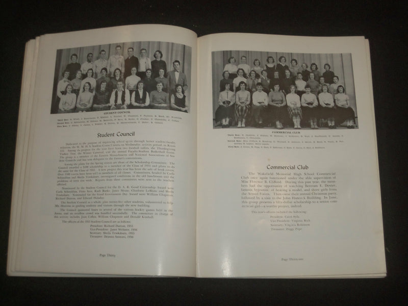 1955 WAKEFIELD HIGH SCHOOL YEARBOOK - WAKEFIELD, MASSACHUSETTS - YB 2247