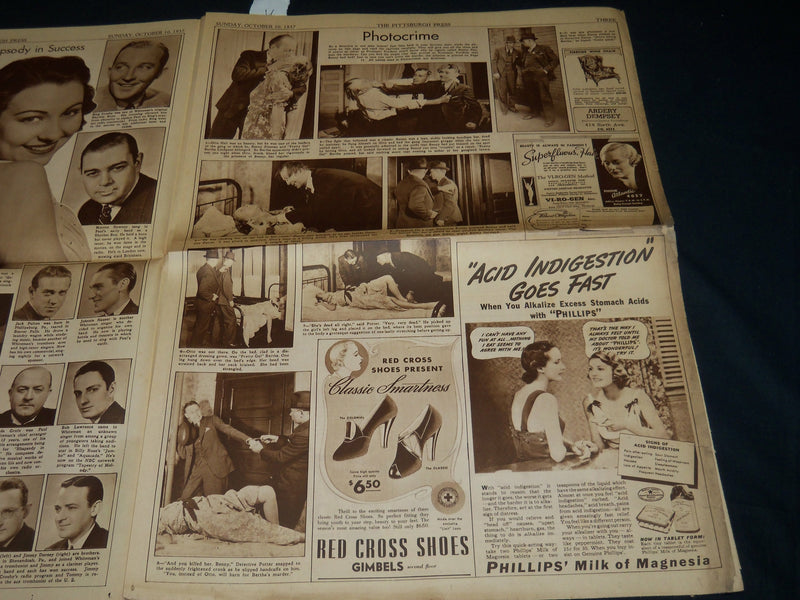 1937 OCT 20 THE PITTSBURGH PRESS SUNDAY ROTO SECTION - THE TRIANGLE - NP 4532