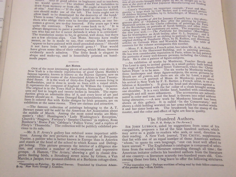 1886 THE CRITIC MAGAZINE LOT OF 25 ISSUES - GREAT REVIEWS & ARTICLES - WR 798