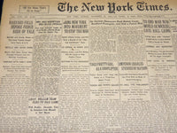 1916 NOVEMBER 26 NEW YORK TIMES - HARVARD FALLS TO FIERCE RUSH OF YALE - NT 7734