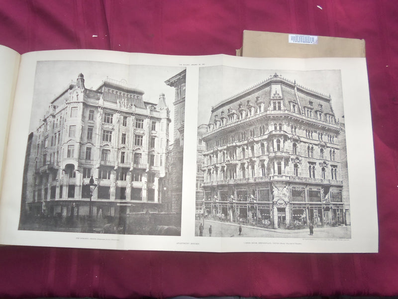 1901 JAN-DEC THE BUILDER U. K. MAGAZINE BOUND VOLUMES - 2 VOLS - FOLD OUTS - C 7