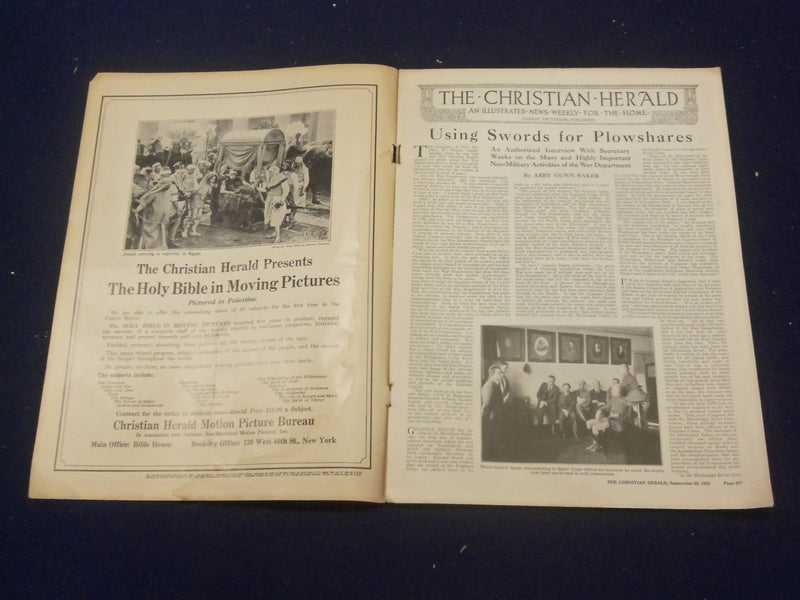 1922 SEPTEMBER 30 CHRISTIAN HERALD MAGAZINE-DIAPPEARING AMERICAN INDIAN- ST 6602