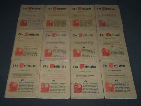 1904 THE PHILISTINE MAGAZINE LOT OF 12 ISSUES - BY ELBERT HUBBARD - WR 709F