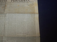 1846 NOVEMBER 28 MASSACHUSETTS PLOUGHMAN NEWSPAPER- AEROLITES- DR. WALL- NP 5137