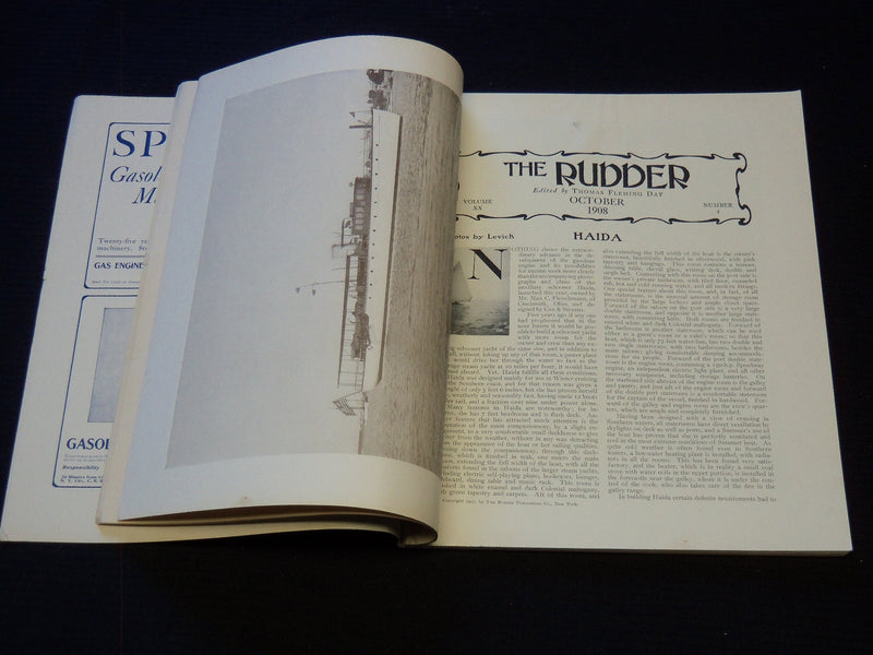 1908 OCTOBER THE RUDDER MAGAZINE - GREAT PHOTOS - SP 3253J