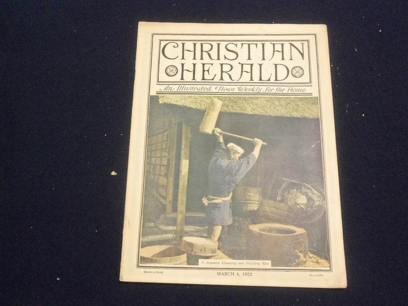 1922 MARCH 4 CHRISTIAN HERALD MAGAZINE - A JAPANESE CLEANSING RICE - ST 6594