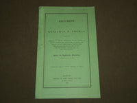 1861 BENJAMIN F. THOMAS ARGUMENT BOOK - LEGISLATIVE COMMITTEE - BRISTOL - J 4683