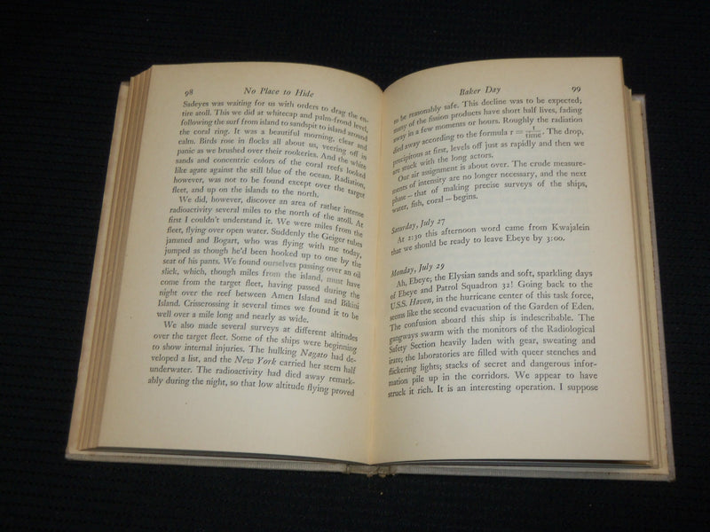 1948 NO PLACE TO HIDE HARDCOVER BOOK BY DAVID BRADLEY - KD 7462