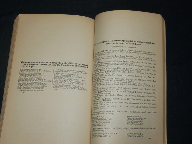 1931 OCEAN AND COASTWISE GENERAL RULES & REGULATIONS BOOK - KD 2756A