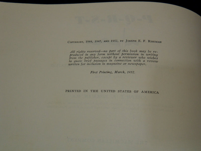 1952 P-Q-R-S-T ELECTROCARDIOGRAM GUIDE BOOK - RISEMAN - 3RD EDITION - K 2691
