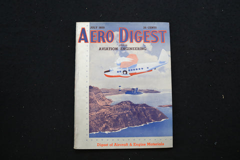 1935 JULY AERO DIGEST MAGAZINE - SIKORSKY S-43 COVER - E 10694