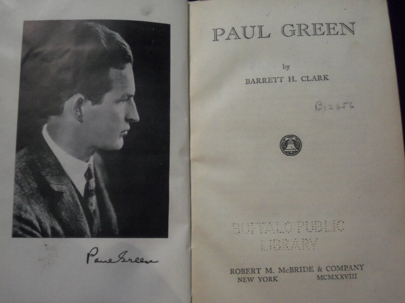 1928 PAUL GREEN BOOK BY BARRETT H. CLARK - NEW YORK - KD 2249