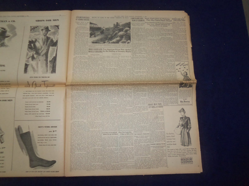 1944 SEP 11 NEW YORK TIMES - AMERICANS SHELL REICH, ENTER LUXEMBOURG - NP 6619