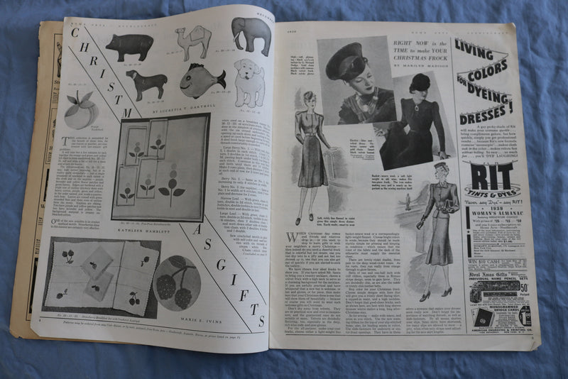 1938 DECEMBER HOME ARTS NEEDLECRAFT MAGAZINE- LAST-MINUTE NEEDLEMADES - SP 4784L