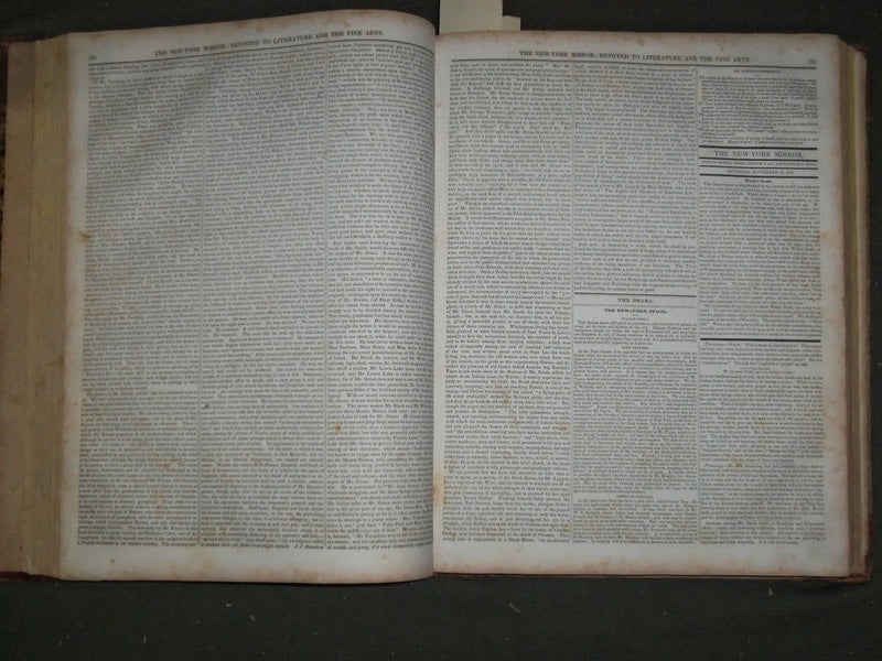1832-1833 NEW YORK MIRROR MAGAZINE BOUND VOLUME NO. 10 - WALTER SCOTT - KD 725R
