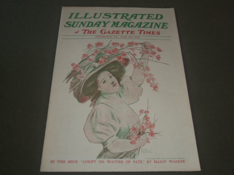 1908 JUNE 14 ILLUSTRATED SUNDAY MAGAZINE - GREAT COVER & ADS - SP 9474