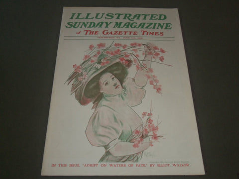 1908 JUNE 14 ILLUSTRATED SUNDAY MAGAZINE - GREAT COVER & ADS - SP 9474