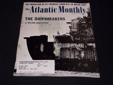 2000 AUGUST THE ATLANTIC MONTHLY MAGAZINE - THE SHIPBREAKERS COVER - E 12232