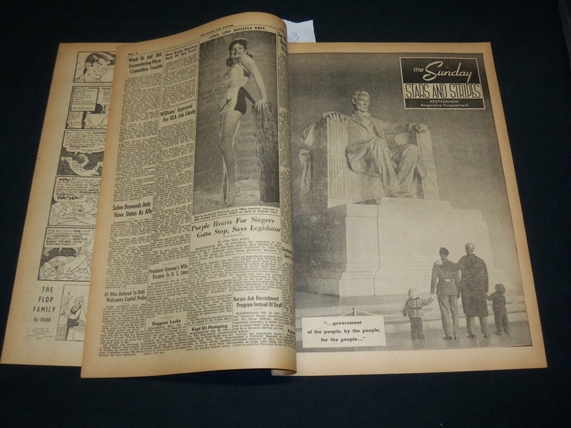 1945 FEBRUARY 11 STARS AND STRIPES SUNDAY MEDITERRANEAN COMICS - ITALY - NP 5239