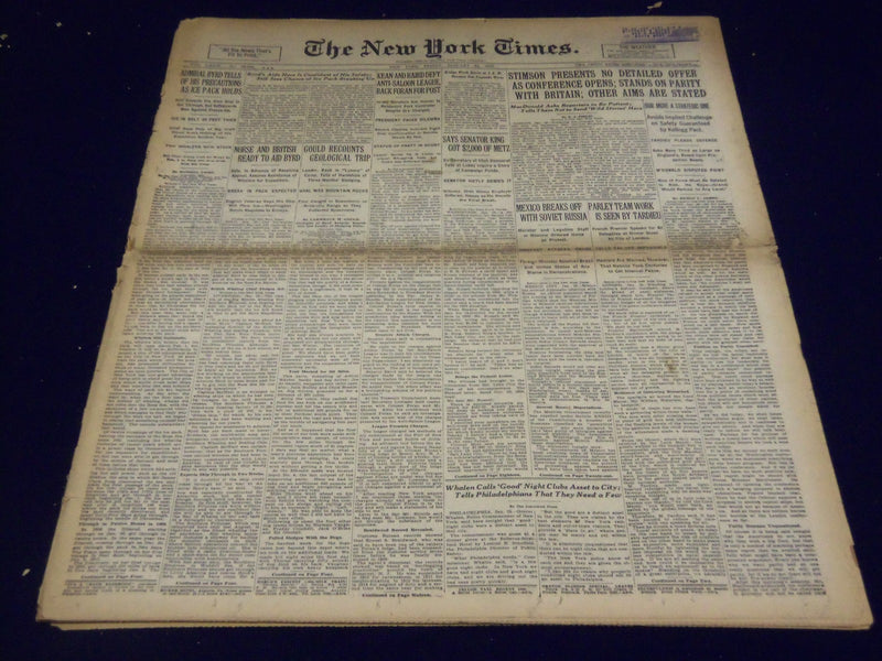 1930 JAN 24 NEW YORK TIMES - NORSE & BRITISH AID BYRD ICE PACK HOLDS - NT 1670