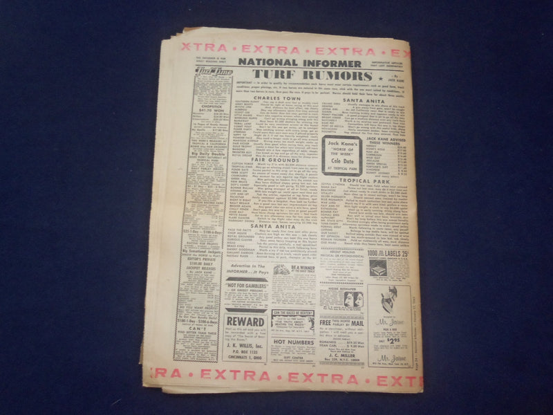 1965 JAN 17 NATIONAL INFORMER NEWSPAPER - KISSING MALE STATUES NEW FAD - NP 6913