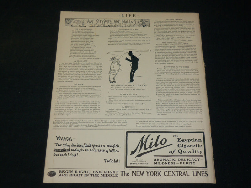 1906 AUGUST 23 LIFE MAGAZINE - THE NEW PERIL COVER - NICE ILLUSTRATIONS- B 4590R