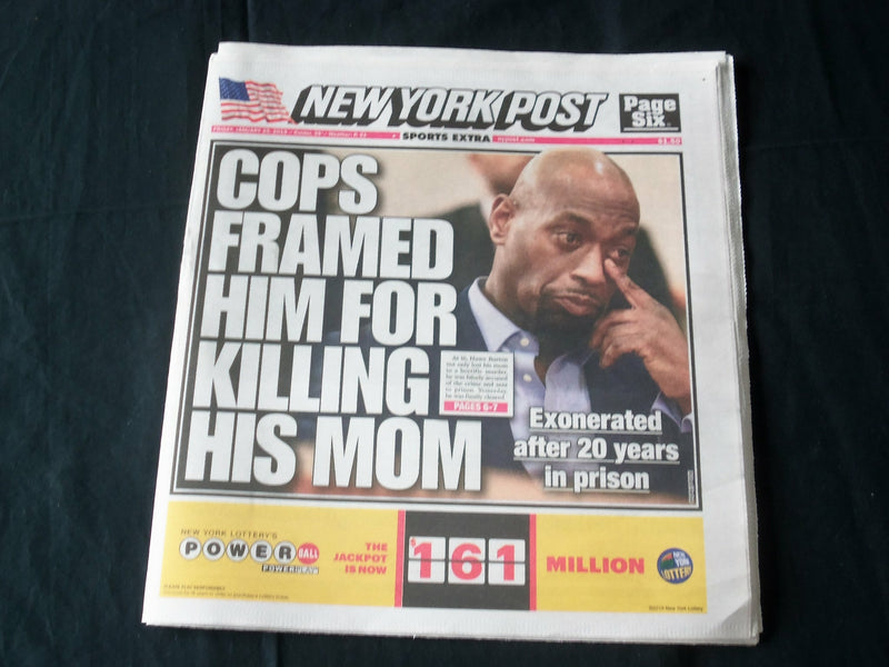2019 JANUARY 25 NEW YORK POST NEWSPAPER - COPS FRAMED HIM FOR KILLING HIS MOM