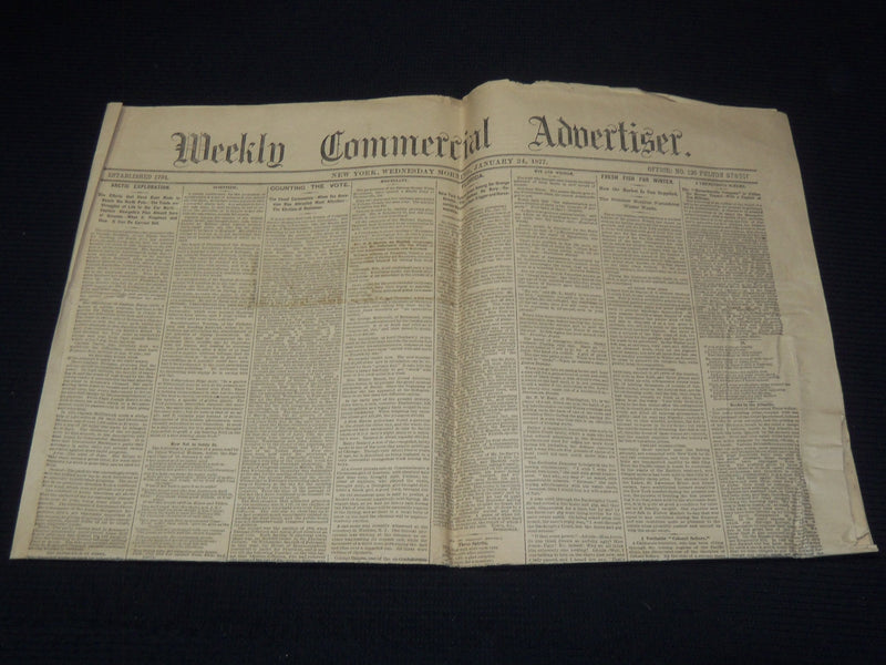 1877 JAN 24 WEEKLY COMMERCIAL ADVERTISER - COUNTING THE VOTE ELECTION - NP 8963