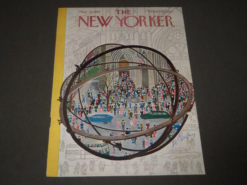 1951 MAY 12 NEW YORKER MAGAZINE FRONT COVER ONLY - GREAT ART FOR FRAMING