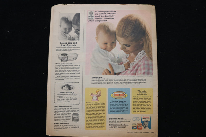 1968 DEC 1 SUNDAY NY NEWS COLOROTO MAGAZINE - DAVID HEMMINGS COVER - E 25483