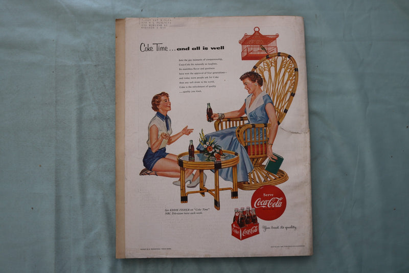 1954 JUNE BETTER HOMES AND GARDENS MAGAZINE - A KITCHEN TABLE COVER - E 26555