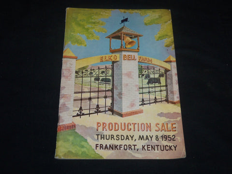1952 ELKO BELL FARM PRODUCTION ABERDEEN-ANGUS BREEDERS' CATTLE CATALOG - J 9217