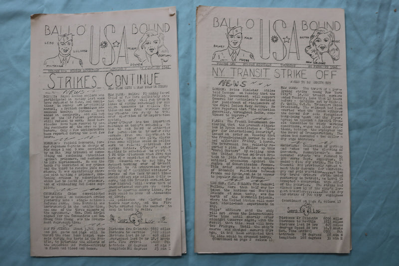1946 BALLOU BOUND- TRANSPORT SHIP NEWSPAPER - LOT OF 26 - K 2519