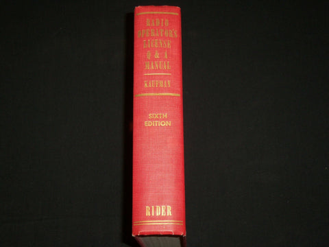 1957 RADIO OPERATOR'S LICENSE Q & A MANUAL BY MILTON KAUFMAN - KD 6369