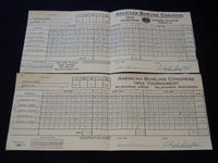 1952-1953 AMERICAN BOWLING CONGRESS SCORE SHEETS LOT OF 2 - MILWAUKEE WI- J 8035