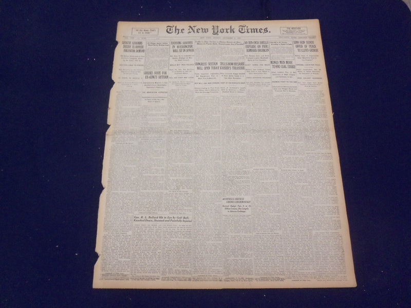 1920 DECEMBER 6 NEW YORK TIMES - HARDING ARRIVES IN WASHINGTON - NT 8476