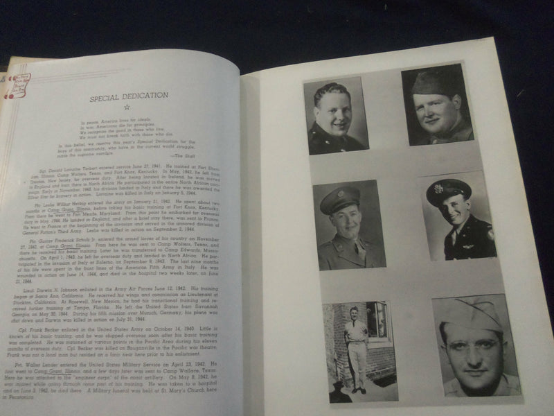 1945 AIM-IGH PECATONICA COMMUNITY HIGH SCHOOL YEARBOOK -PECATONICA, IL- YB 2683