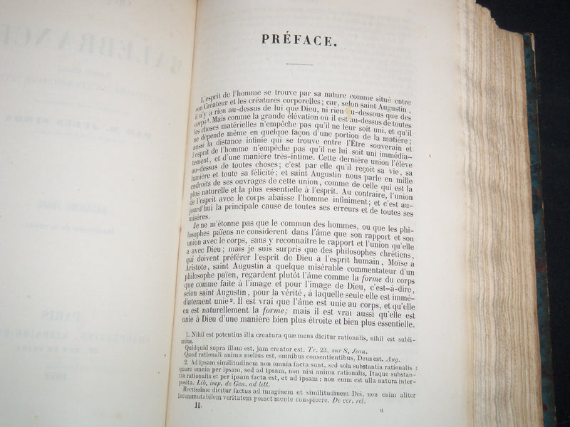 1842 OEUVRES DE MALEBRANCHE VOLUME BY JULES SIMON - FRENCH - KD 4815B