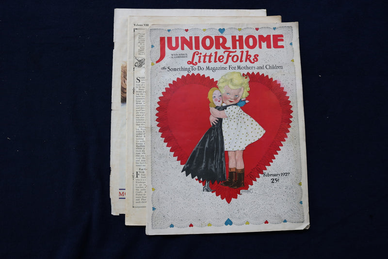 1927 FEBRUARY JUNIOR HOME LITTLE FOLKS MAGAZINE - VALENTINES COVER - E 22114