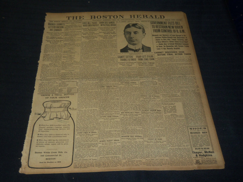 1908 MAY 23 THE BOSTON HERALD - BILL TO RESTRAIN NEW HAVEN FROM B & M - BH 73