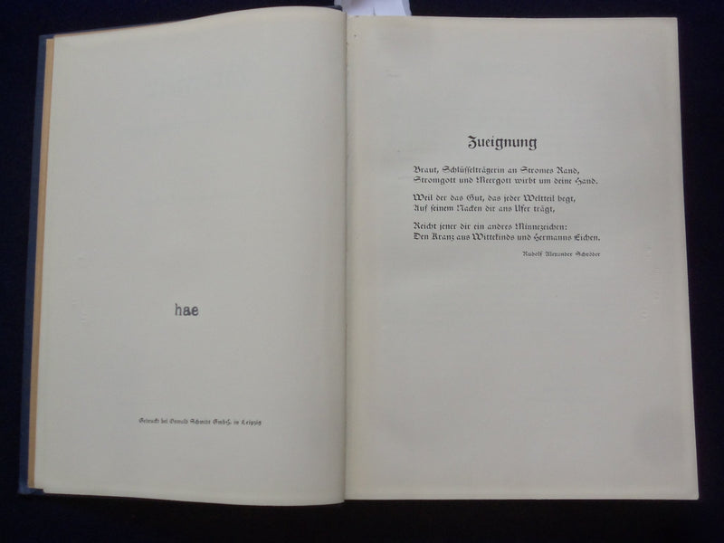 1940 BREMEN LEBENSTREIS EINER SANFESTADT HARDCOVER BOOK- STEILEN-GERMAN- KD 8992