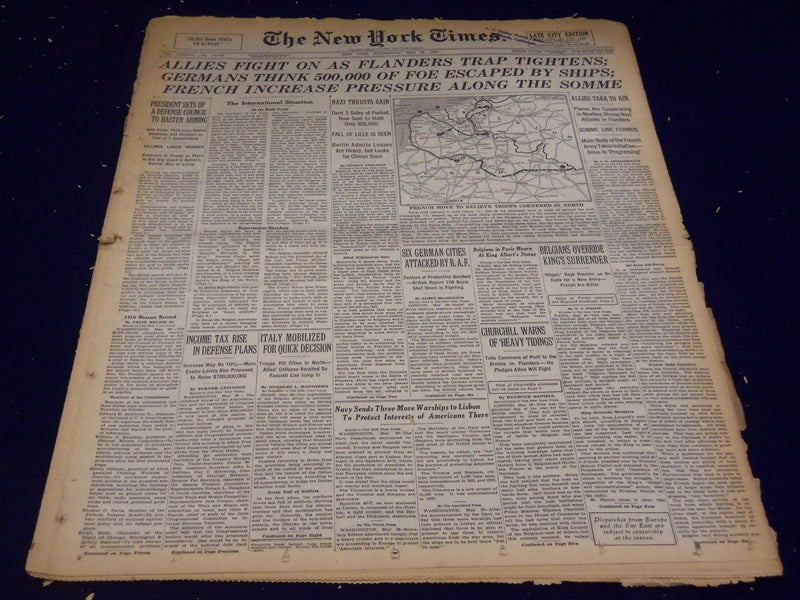 1940 MAY 29 NEW YORK TIMES - FLANDERS TRAP TIGHTENS - NT 2687