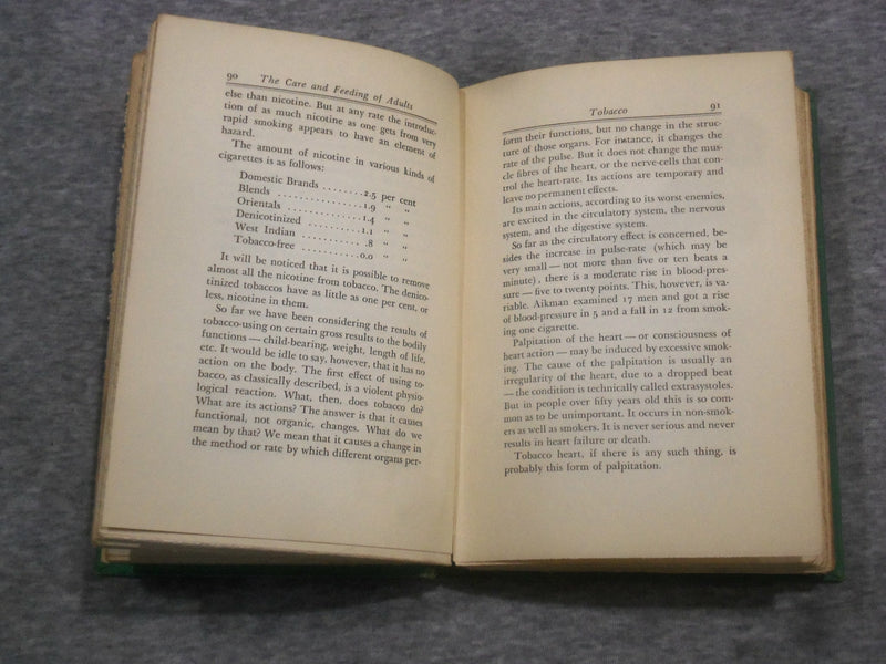 1931 THE CARE AND FEEDING OF ADULTS BY LOGAN CLENDENING, MD - KD 2758A