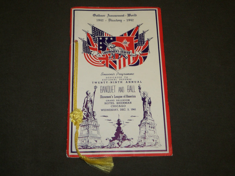 1941 SHOWMEN'S LEAGUE OF AMERICA BANQUET & BALL PROGRAM - CHICAGO - J 3539