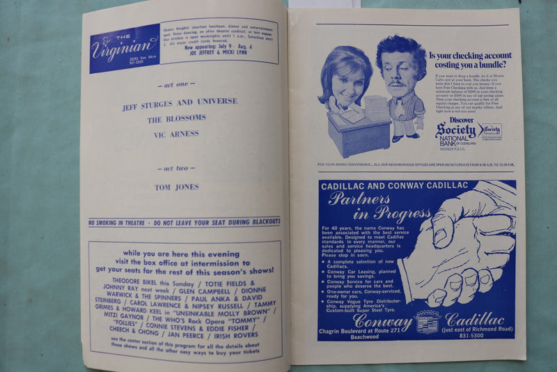 1973 TOM JONES MUSICARNIVAL PROGRAM - CLEVELAND, OHIO - K 3315