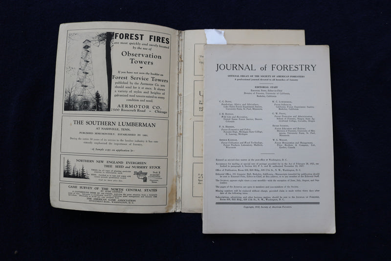 1932-1933 JOURNAL OF FORESTRY MAGAZINE - LOT OF 4 + 1931 SUPP/INDEX - O 3428