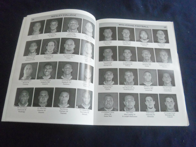 2005 OCTOBER 29 FOOTBALL PROGRAM -SALISBURY UNIV VS WESLEY COLLEGE - SP 1217O