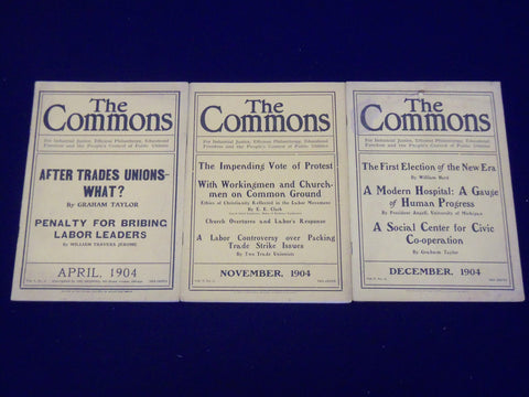 1904 THE COMMONS INDUSTRIAL JUSTICE MAGAZINE LOT OF 3 ISSUES - O 2836