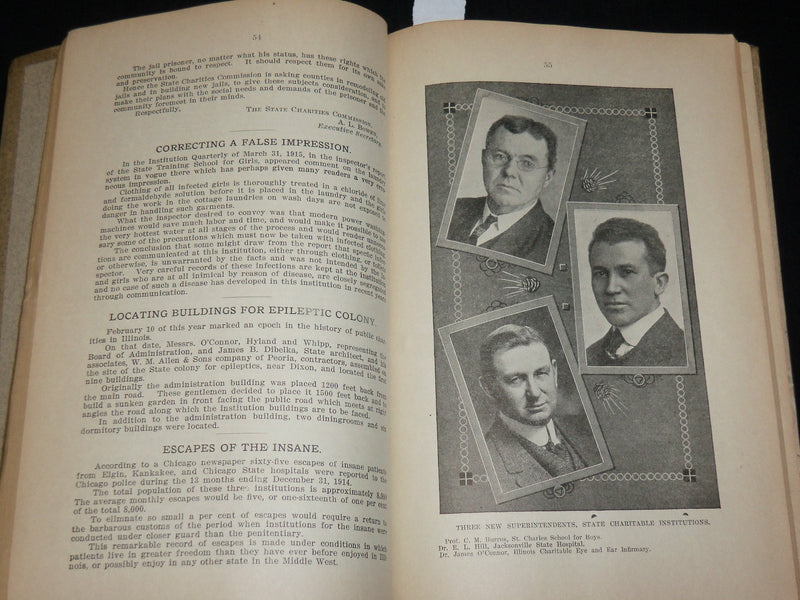 1914-1923 THE INSTITUTION QUARTERLY PSYCHOPATHIC MAGAZINE LOT OF 5 - WR 572B